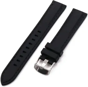 RHAIYAN Silicone Strap Men's Pin Buckle 18mm20mm22mm24mm26mm Watch Accessories Watch Men Sport Watch Band Waterproof Rubber Strap Women Specific (Color : Black line, Size : 26mm)