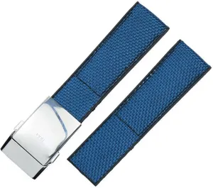 RHAIYAN Silicone Strap Rubber Strap Male Adaptation Fit For Breitlin Avengers Aerospace Chronograph Watch Fitting Stainless Steel Clasp Specific ( Color : Blue Black Line , Size : 22mmSilverBuckle )