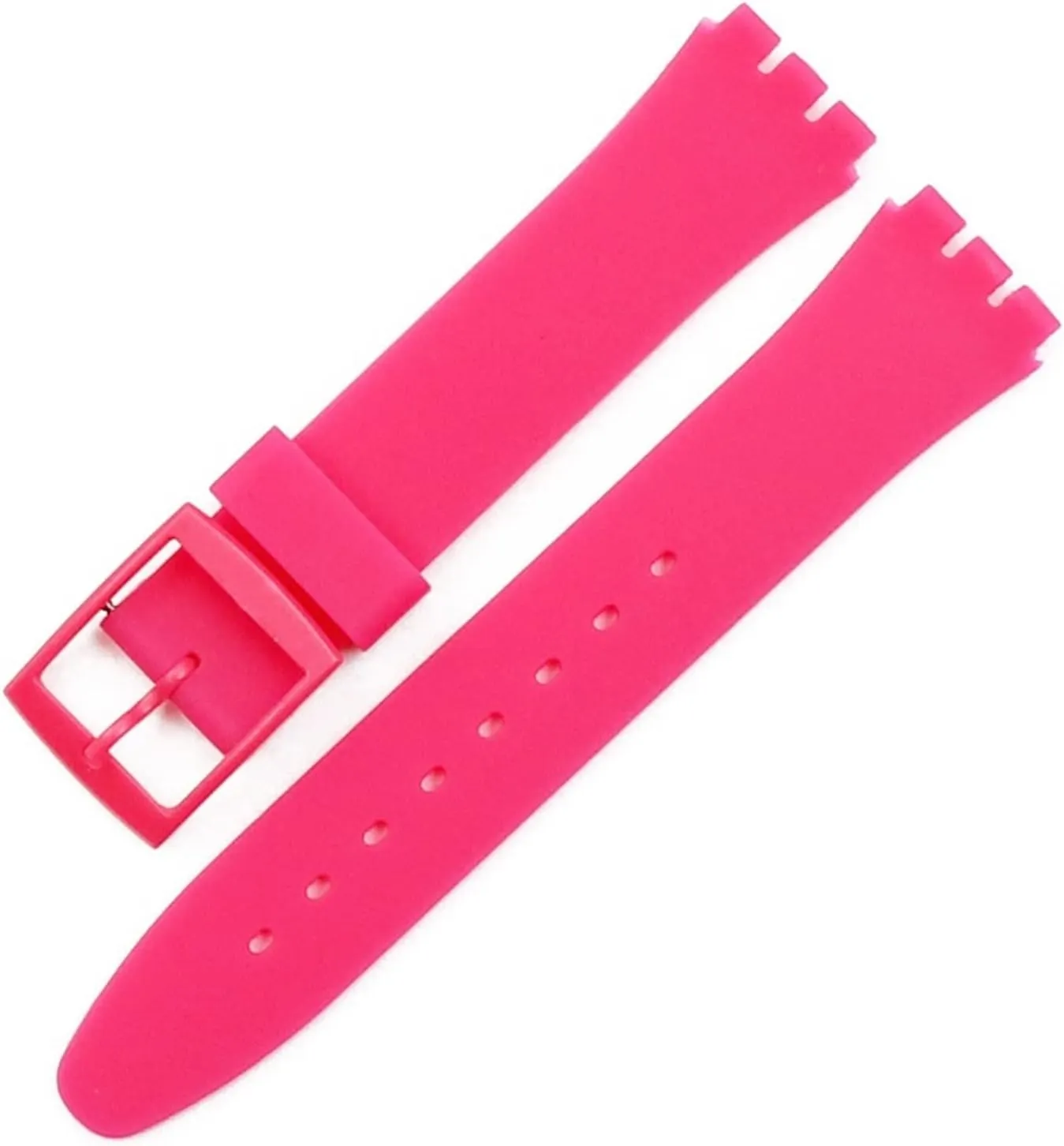 RHAIYAN Watch Accessories Pin Buckle Silicone Strap Compatible With Men Women Compatible With Swatch SUOB704 720 SUOZ147SUOW100 GW164 GB274 SUTB402 Watch Band Specific ( Color : Rose red , Size : 17mm