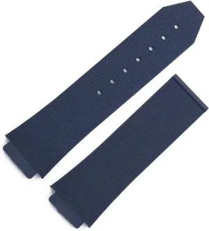 RHAIYAN Watch Accessories Rubber Strap Men Suitable Compatible with Hublot Big Series Silicone Strap Female Waterproof Watch Band Specific (Color : Dark Blue, Size : 19mmx25mm)