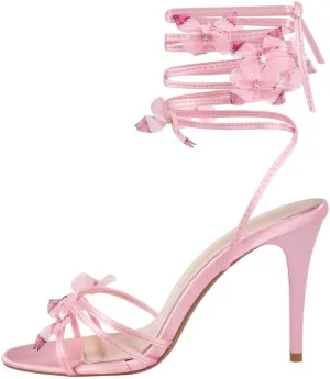 richealnini Sparkle Rhinestones Spiral Up Straps Sandals with Butterfly Decor Stiletto Heels Wedding Prom Dress
