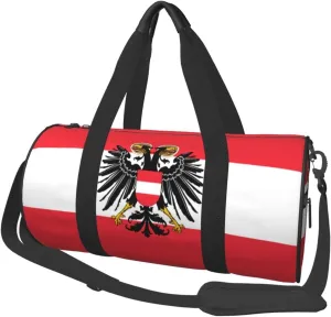 Round Duffle Bag Austrian Flag Unisex Travel Bag Duffle Bag