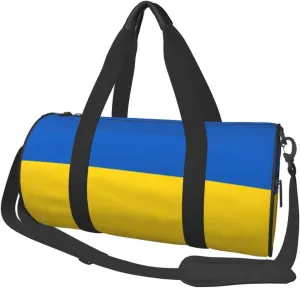 Round Duffle Bag Flag of Ukraine Unisex Travel Bag Duffle Bag