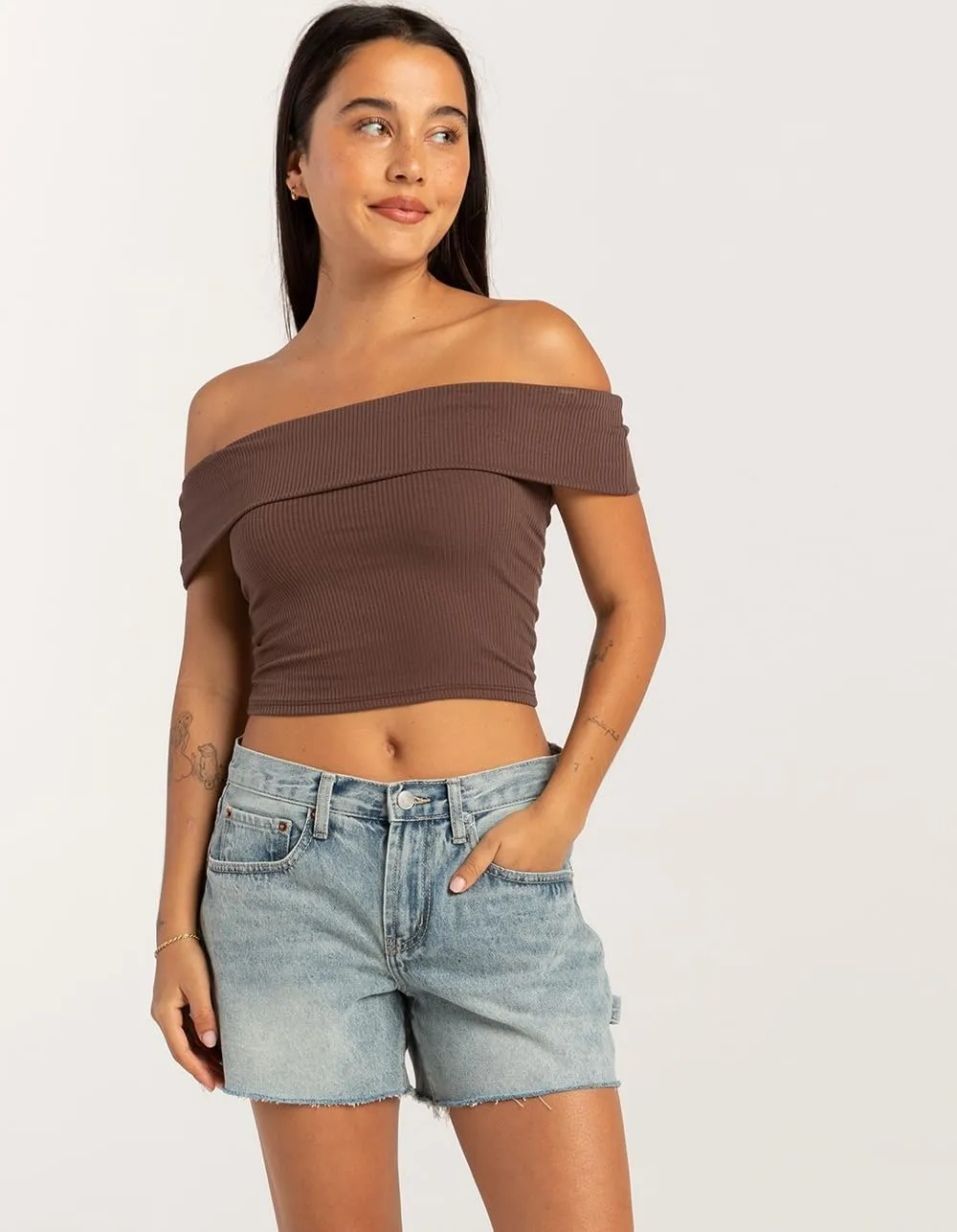 Rsq Womens Low Rise Baggy Carpenter Shorts