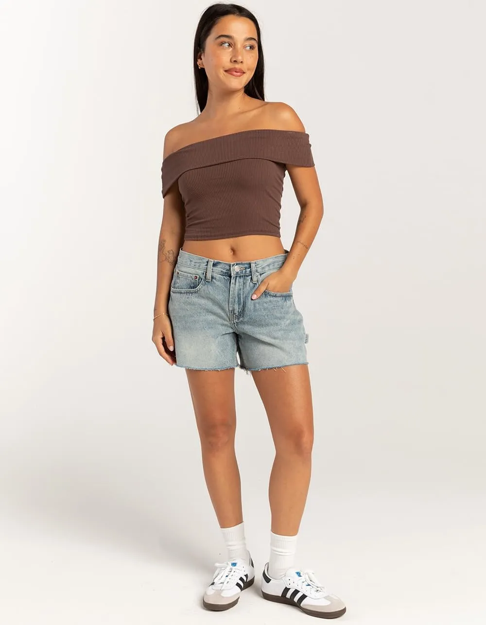 Rsq Womens Low Rise Baggy Carpenter Shorts
