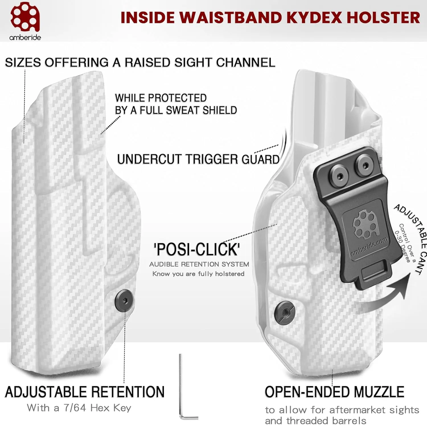 Ruger EC9S Holster LC9S Holster IWB Kydex Fit: Ruger EC9S / LC9S / LC9 / LC380 Pistol – Inside Waistband Concealed Carry – Adjustable Cant & 'Posi-Click' Retention – No Wear - No Jitter - Made in USA