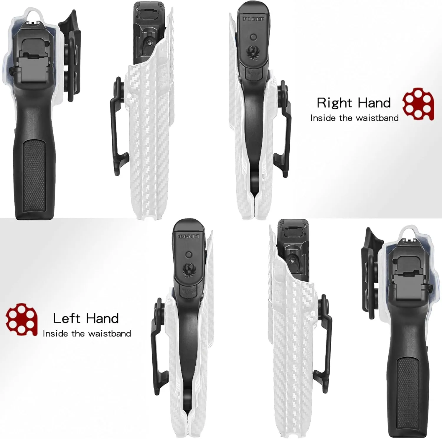 Ruger EC9S Holster LC9S Holster IWB Kydex Fit: Ruger EC9S / LC9S / LC9 / LC380 Pistol – Inside Waistband Concealed Carry – Adjustable Cant & 'Posi-Click' Retention – No Wear - No Jitter - Made in USA