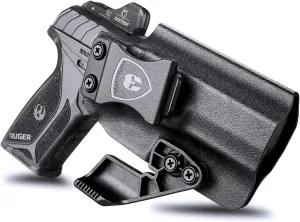 Ruger Security 9 Holster, IWB Kydex Holster Fit: Ruger Security 9 / Security 9 Compact Pistol, Inside Waistband Concealed Appendix Carry Holster, Adj. Cant & Posi-Click Retention