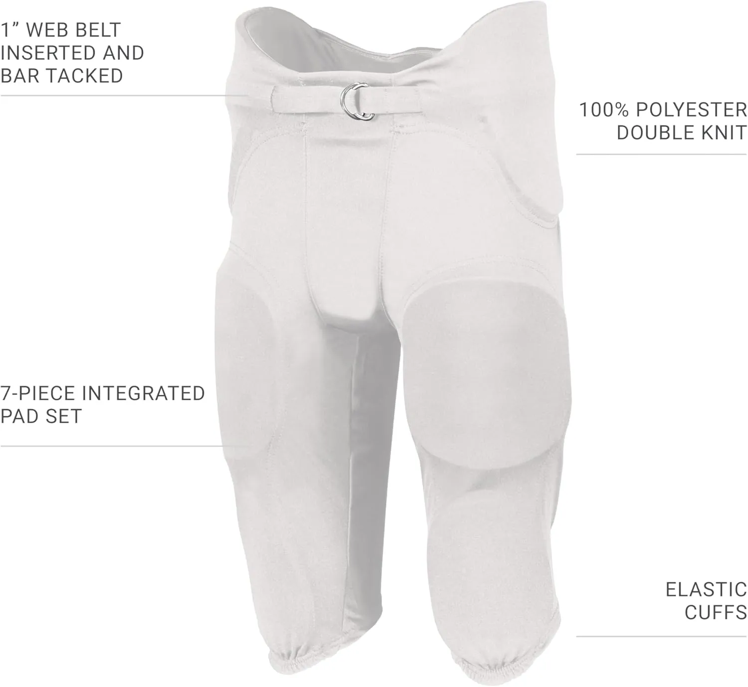 Russell Athletic Boys Youth Integrated 7-Piece Pad Football Pant