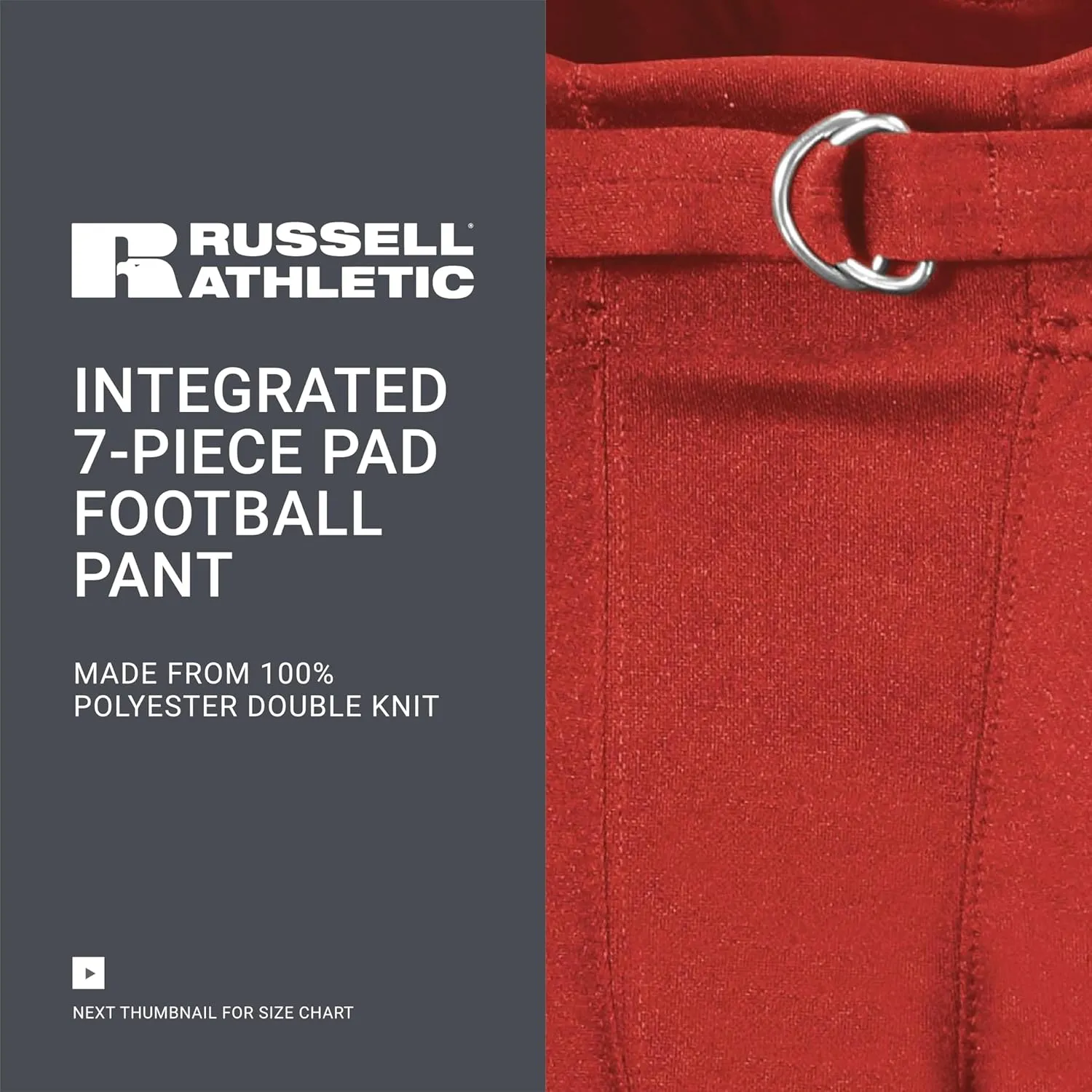 Russell Athletic Men's Integrated 7-Piece Pad Football Pant