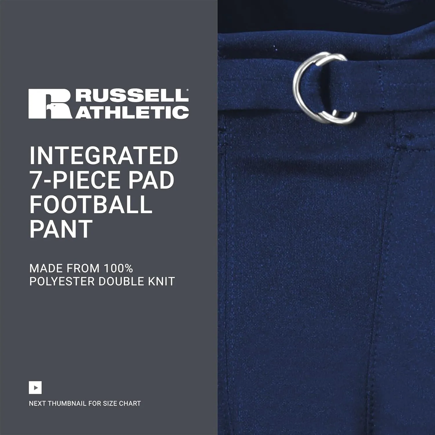 Russell Athletic unisex-adult mens Russell Athletic Integrated 7-piece Pad Football Pant