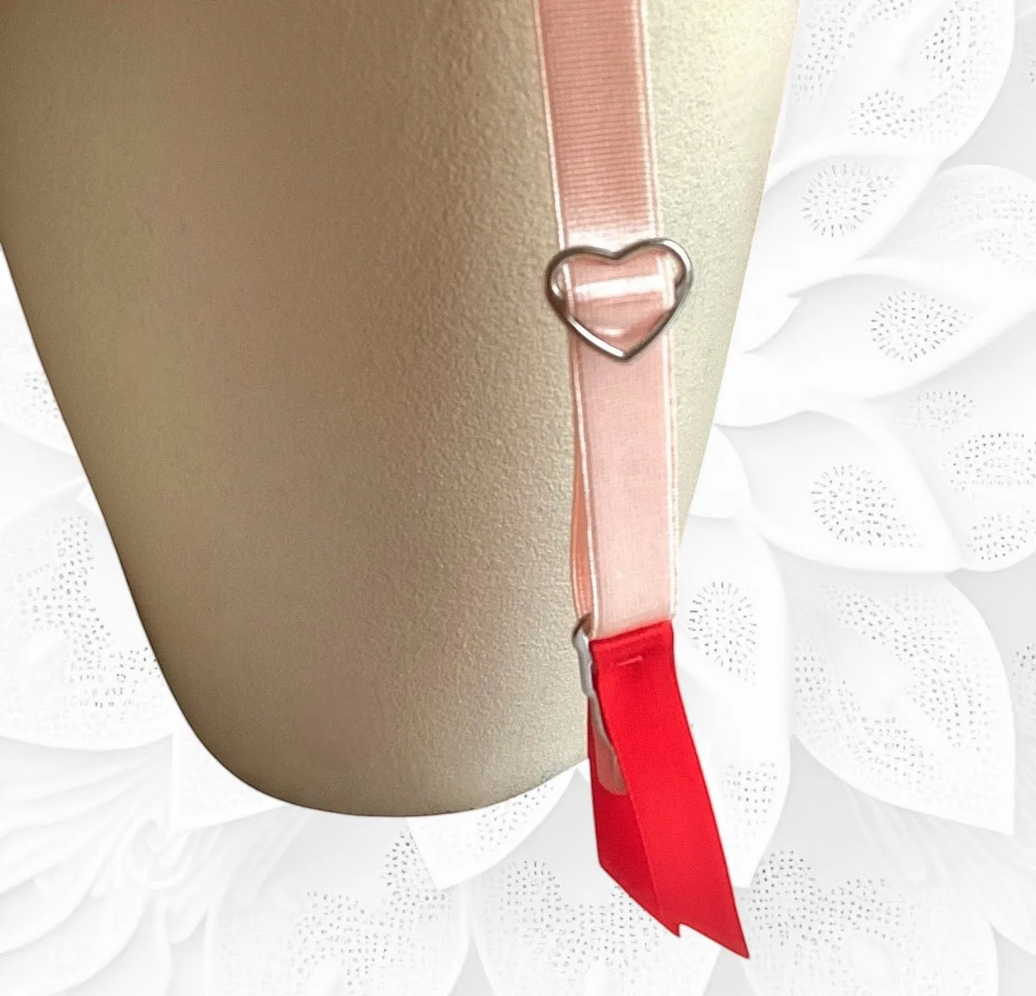 Ruthie garter belt in Petal Pink