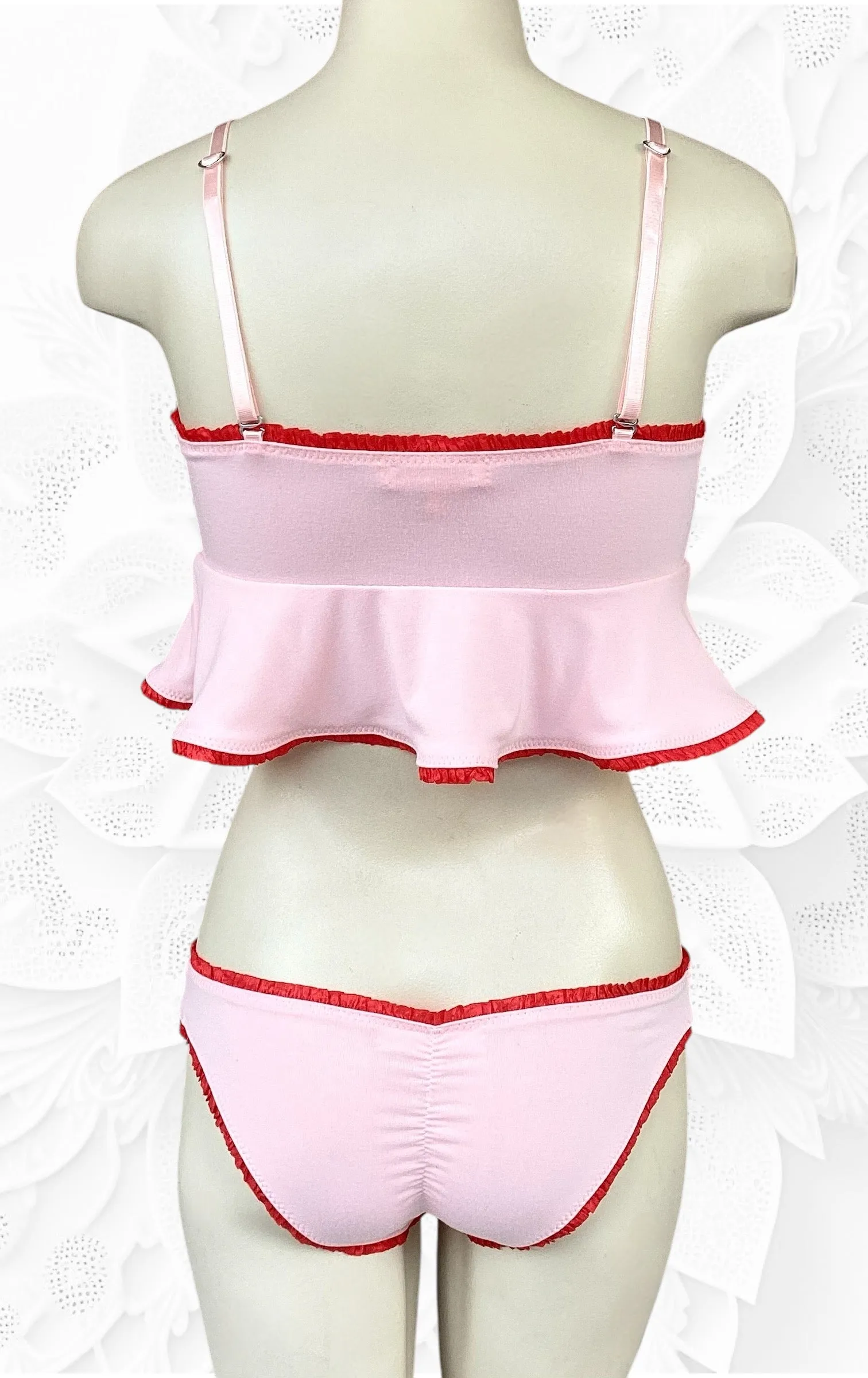 Ruthie garter belt in Petal Pink