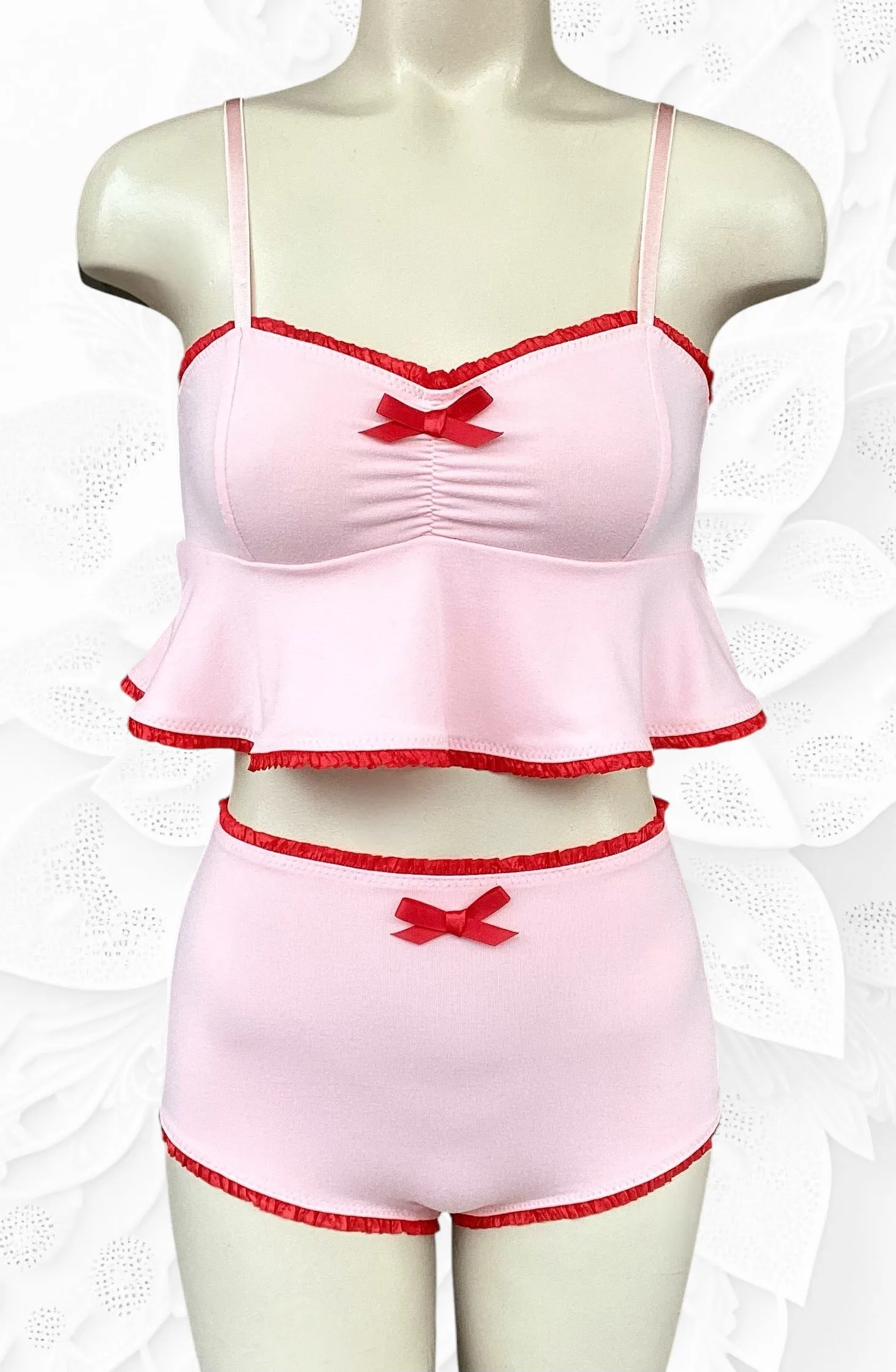 Ruthie garter belt in Petal Pink