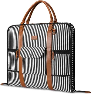 S-ZONE Carry on Garment Bag for Business Travel Canvas Leather Men Suit Cover