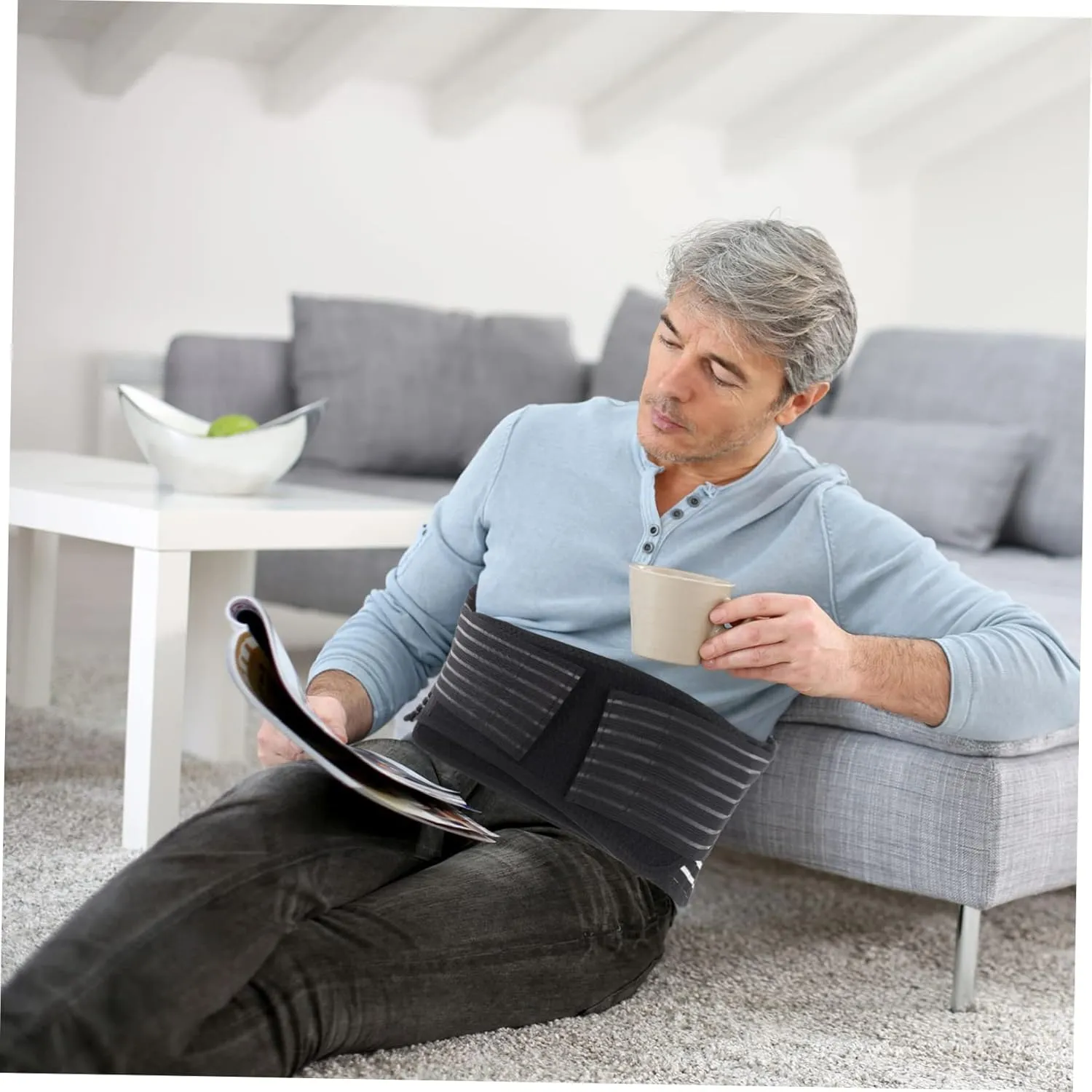 SAFIGLE Ergonomic Heated Brace for Back Self-heating Lumbar Belt Warm Wrap for Men Women
