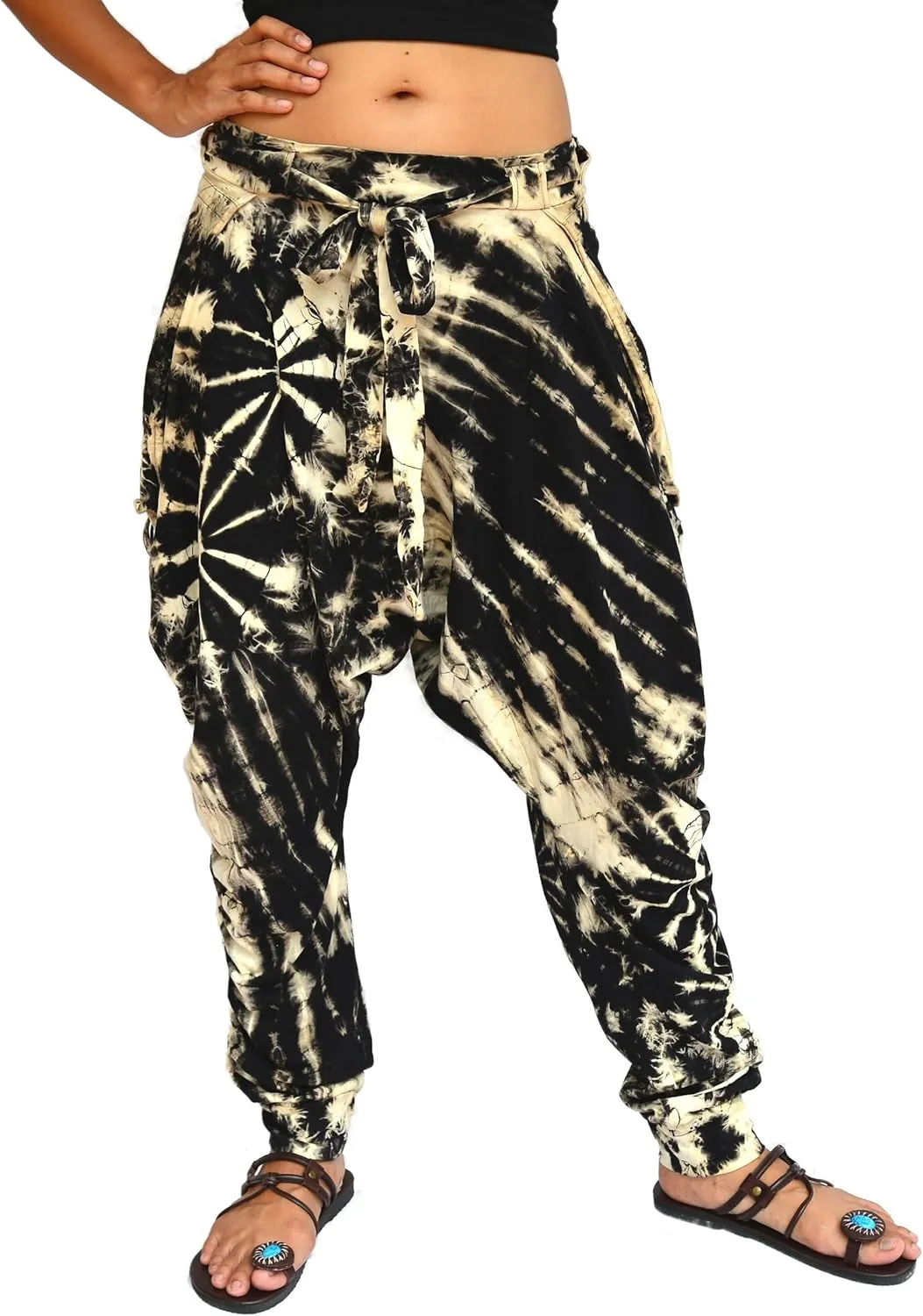 Sakoonee Women Men Baggy Harem Pants Lounge Trousers Palazzo Dhoti Style 2 Pockets Cotton