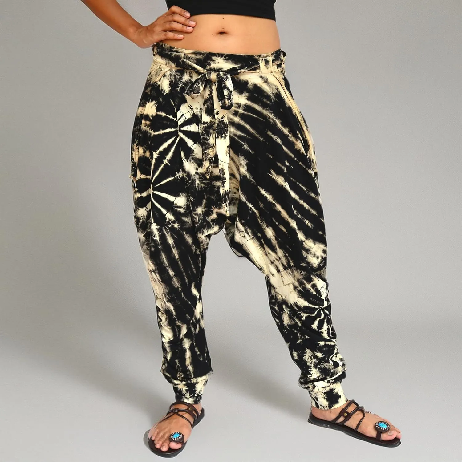 Sakoonee Women Men Baggy Harem Pants Lounge Trousers Palazzo Dhoti Style 2 Pockets Cotton