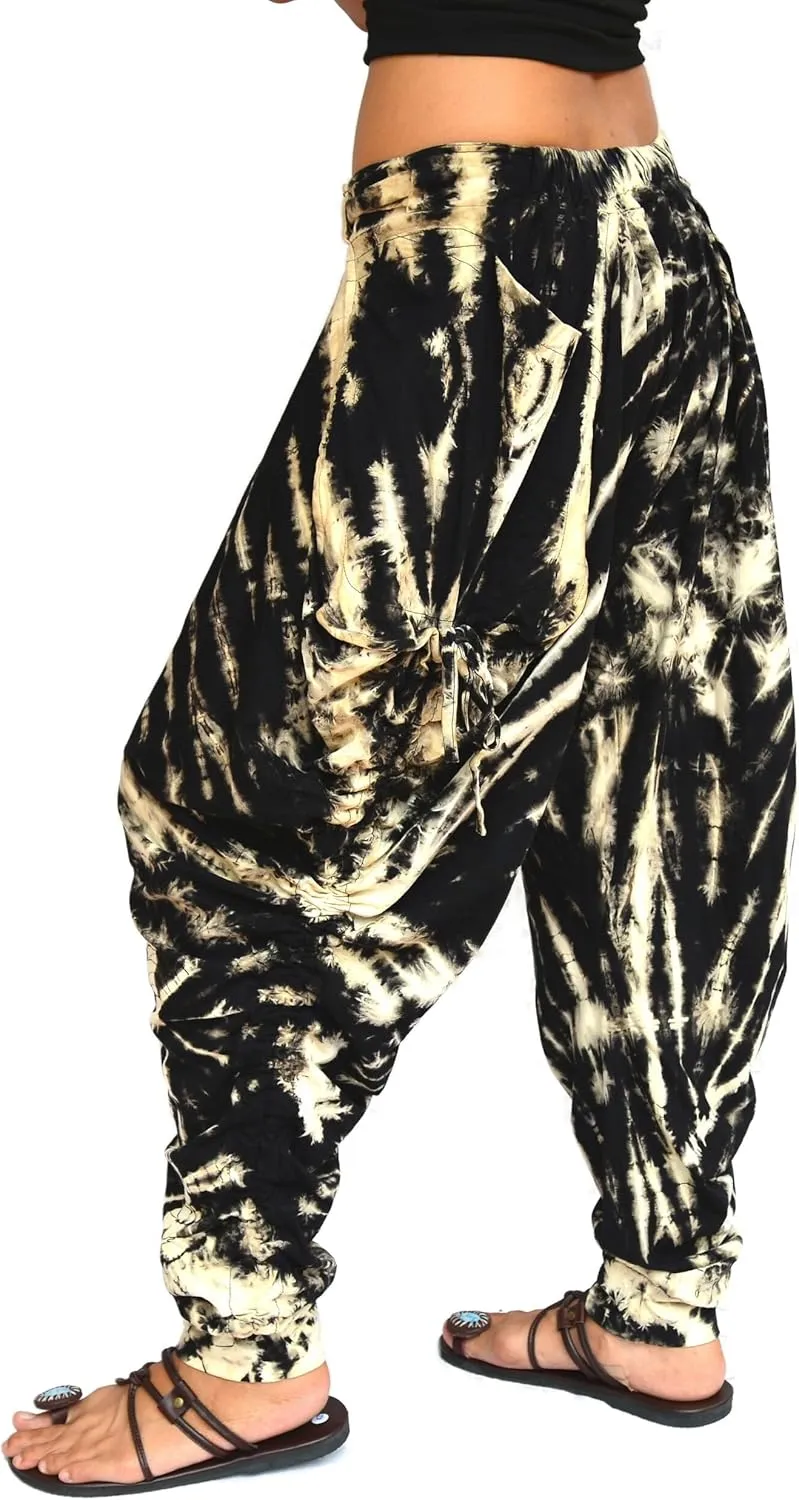 Sakoonee Women Men Baggy Harem Pants Lounge Trousers Palazzo Dhoti Style 2 Pockets Cotton