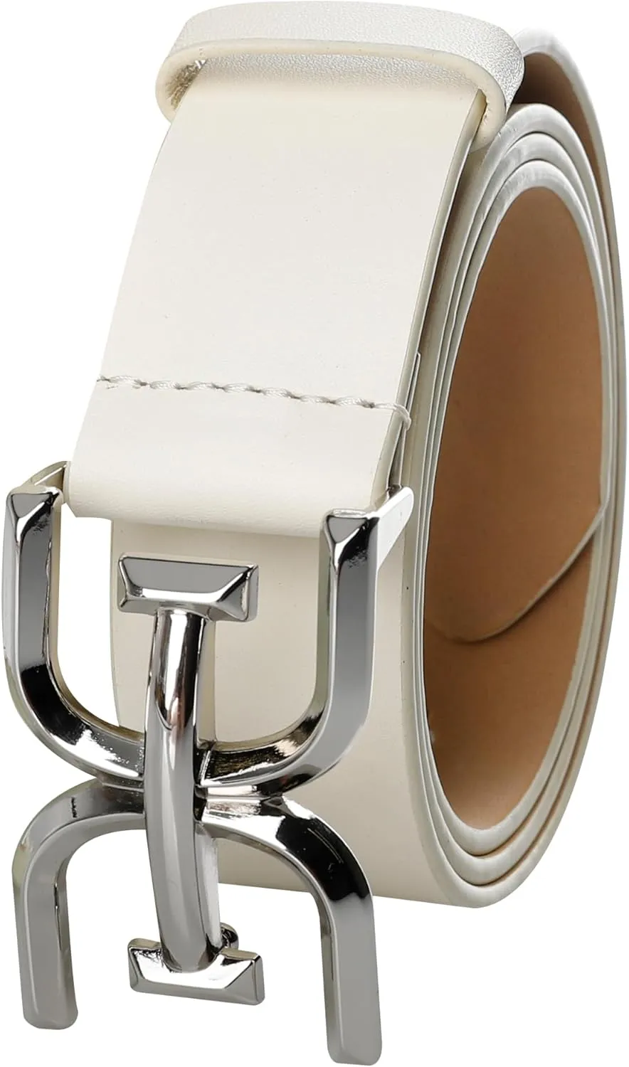 Sam Edelman Women's Casual Double-E Logo Plaque Buckle Leather Belt for Jeans and Trousers