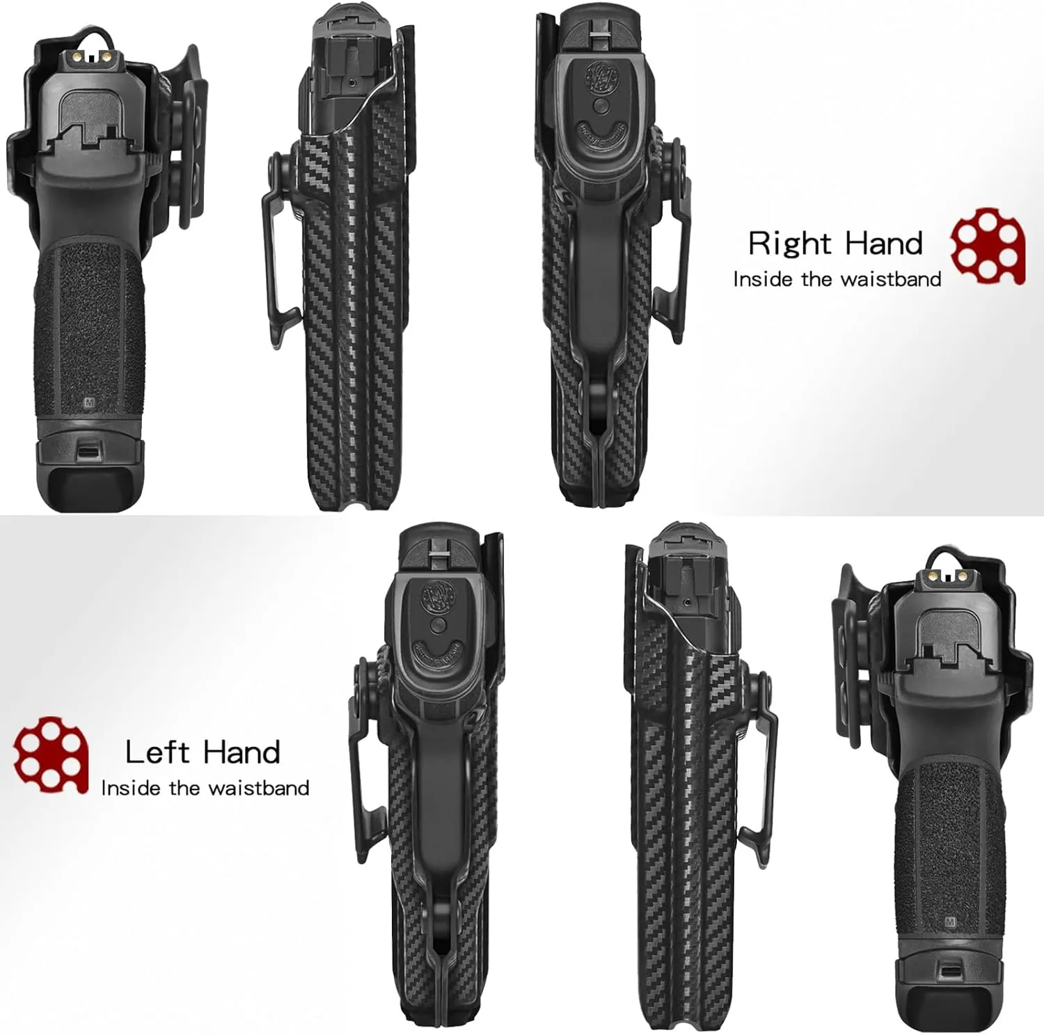 S&W M&P 2.0 Holster IWB Kydex Holster Fit: Smith & Wesson M&P M2.0 3.5/3.6 inch 9mm/.40 Compact/Subcompact Pistol – Inside Waistband Concealed Carry – Adj. Cant & 'Posi-Click' Retention - No Jitter