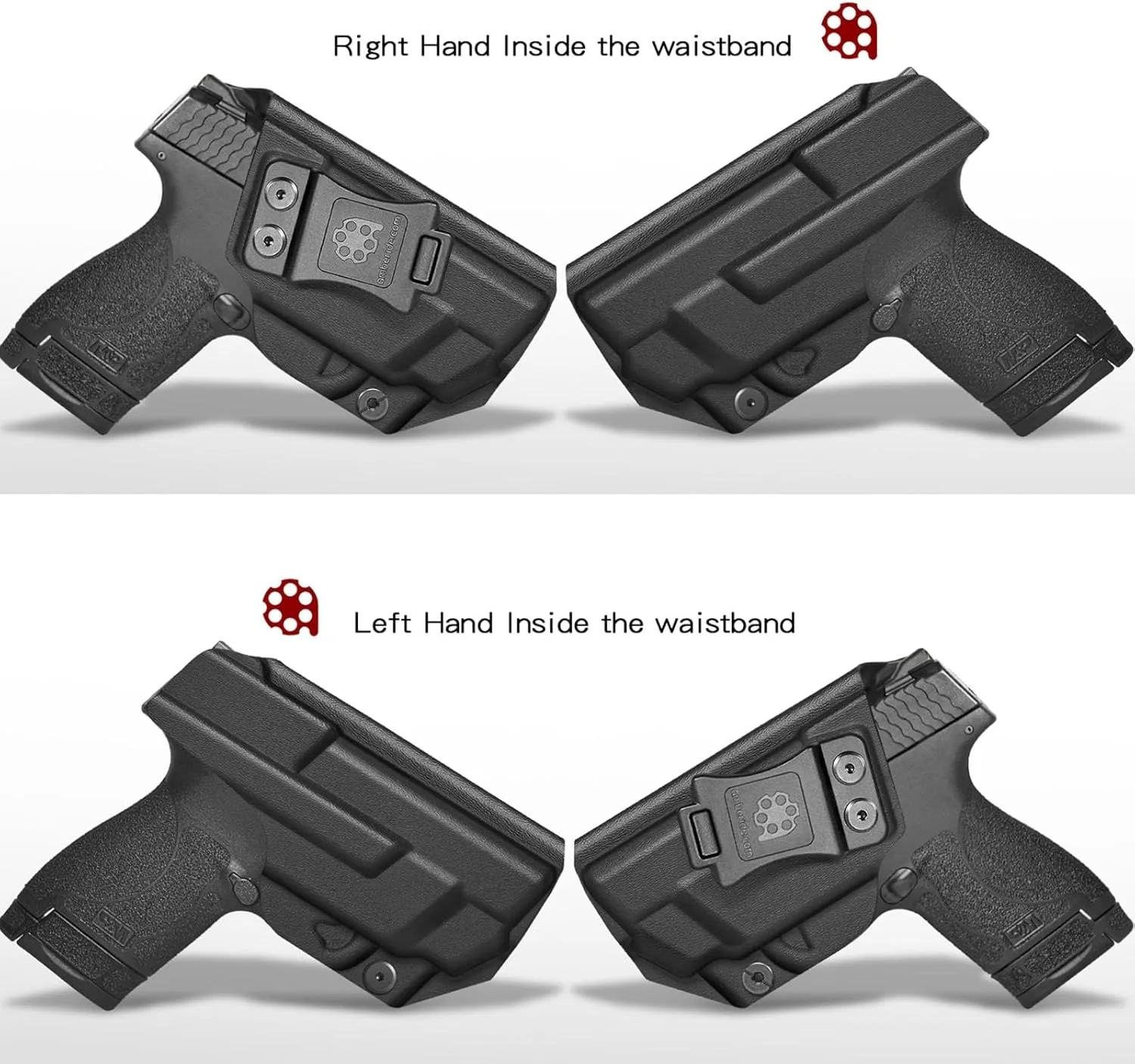 S&W M&P Shield M2.0 Integrated Crimson Trace Holster IWB Kydex Holster Fit: M&P Shield M2.0 with CT Laser 9mm/.40 – Inside Waistband Concealed Carry – Adj. Cant & 'Posi-Click' Retention – US Made