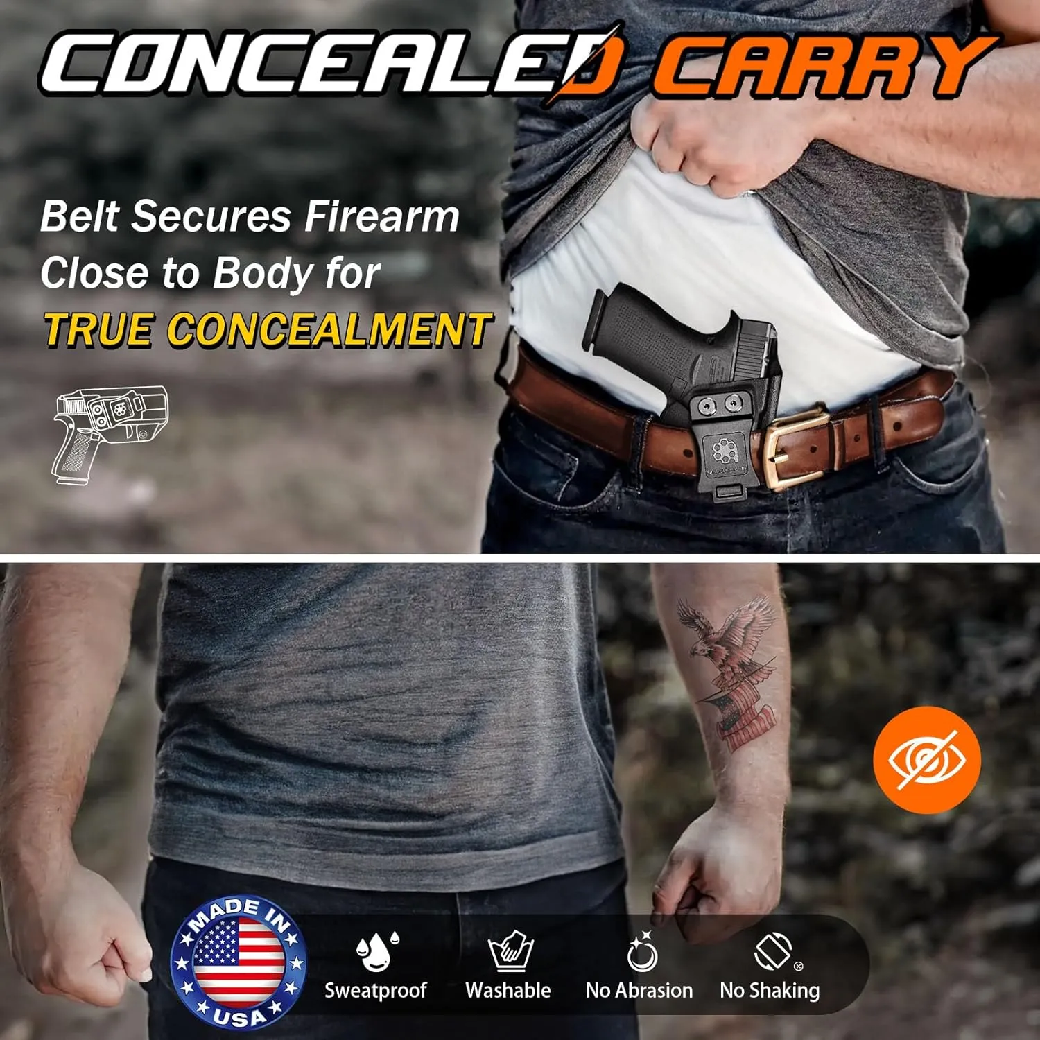 S&W M&P Shield M2.0 Integrated Crimson Trace Holster IWB Kydex Holster Fit: M&P Shield M2.0 with CT Laser 9mm/.40 – Inside Waistband Concealed Carry – Adj. Cant & 'Posi-Click' Retention – US Made