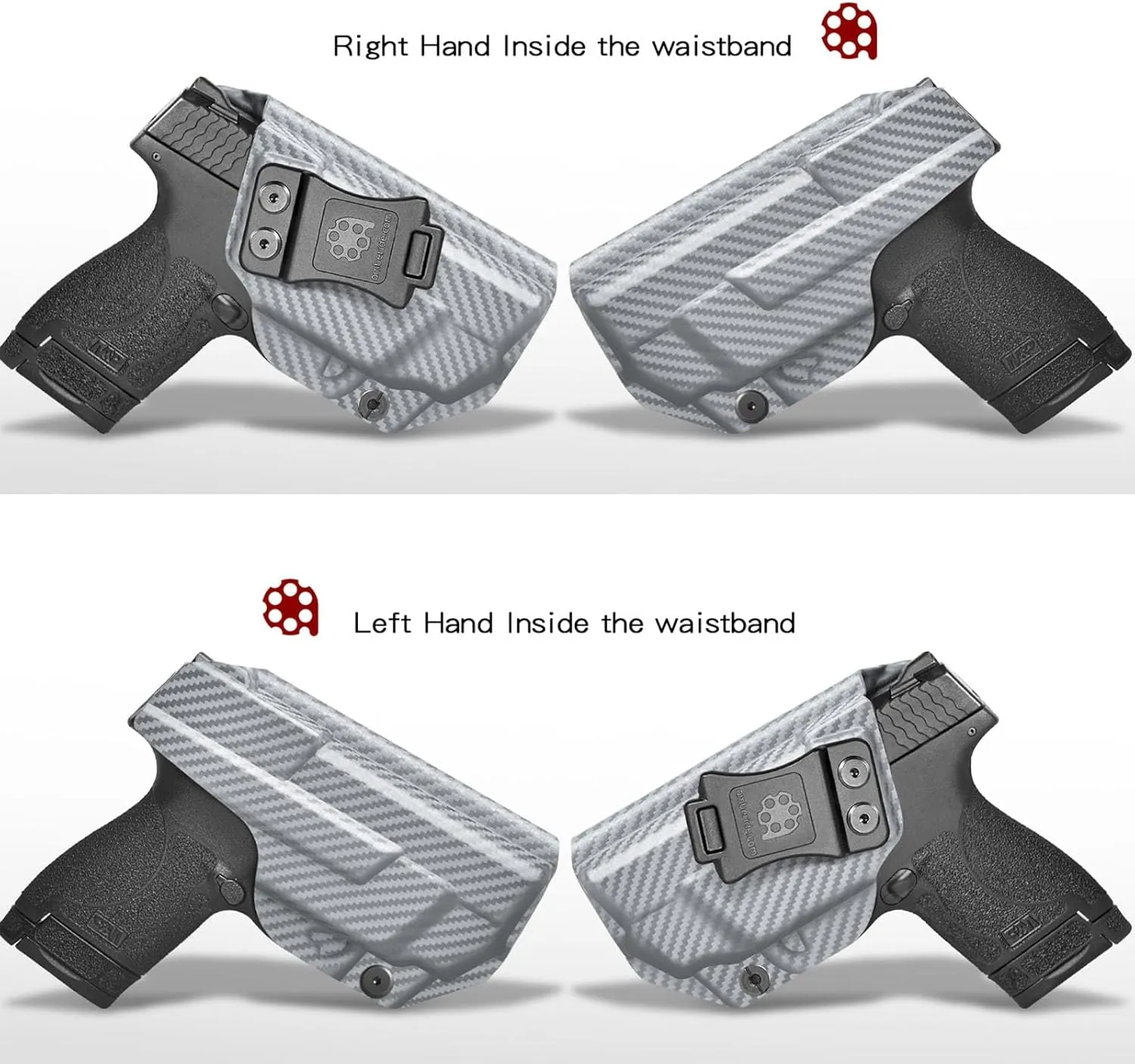 S&W M&P Shield M2.0 Integrated Crimson Trace Holster IWB Kydex Holster Fit: M&P Shield M2.0 with CT Laser 9mm/.40 – Inside Waistband Concealed Carry – Adj. Cant & 'Posi-Click' Retention – US Made