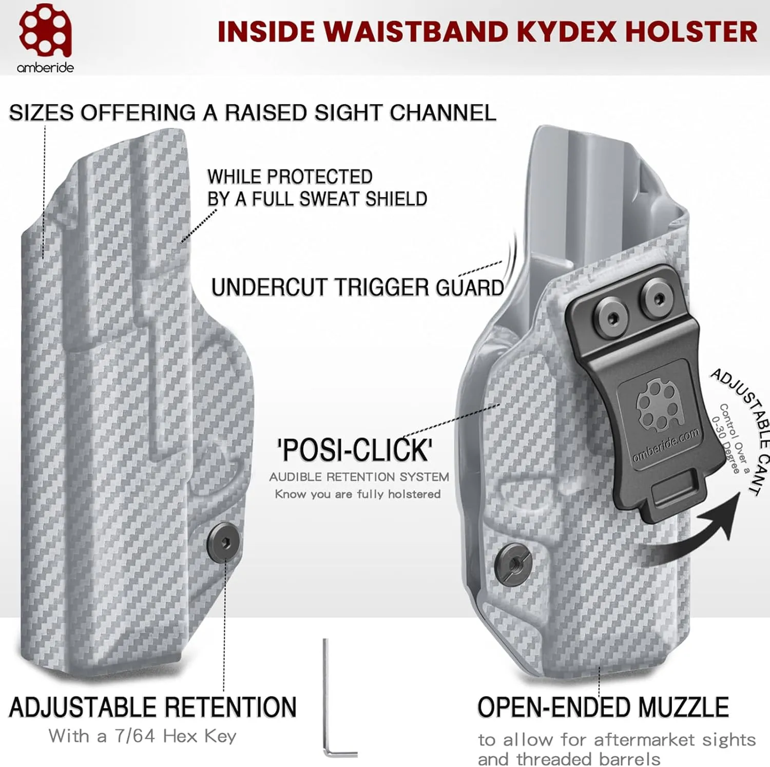 S&W M&P Shield M2.0 Integrated Crimson Trace Holster IWB Kydex Holster Fit: M&P Shield M2.0 with CT Laser 9mm/.40 – Inside Waistband Concealed Carry – Adj. Cant & 'Posi-Click' Retention – US Made