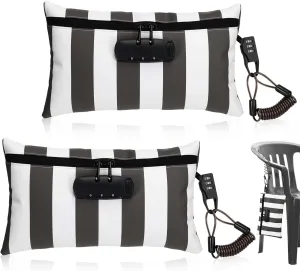 Sanwuta 2 Pack Money Bag with Lock Small Locking Money Bag for Beach Cash Wallet, 6.7 x 11 Inch(Gray, White)