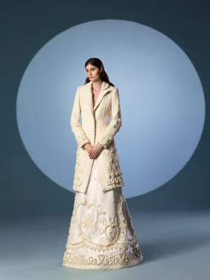Satin beaded skirt with a women beaded jacket