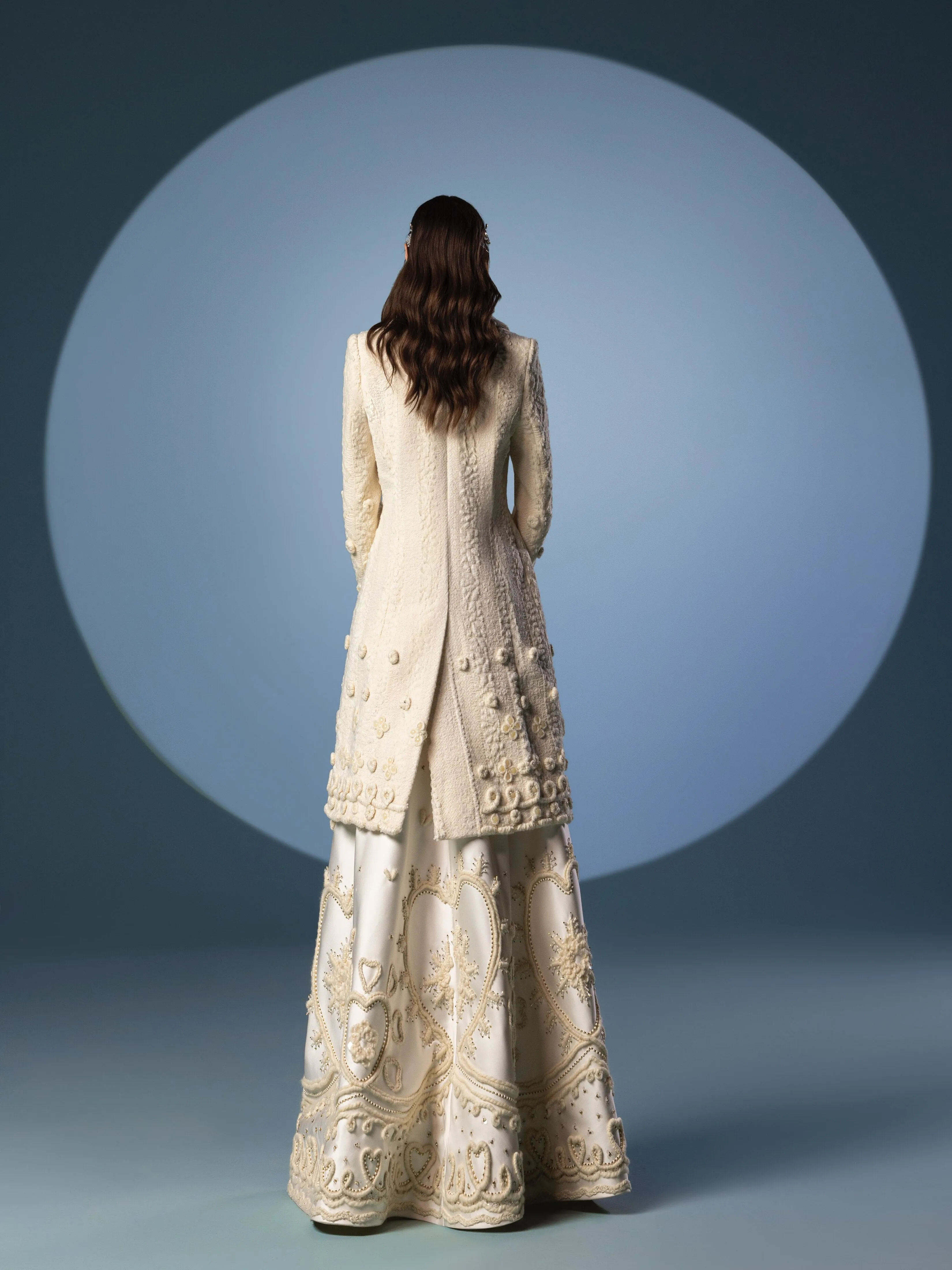 Satin beaded skirt with a women beaded jacket