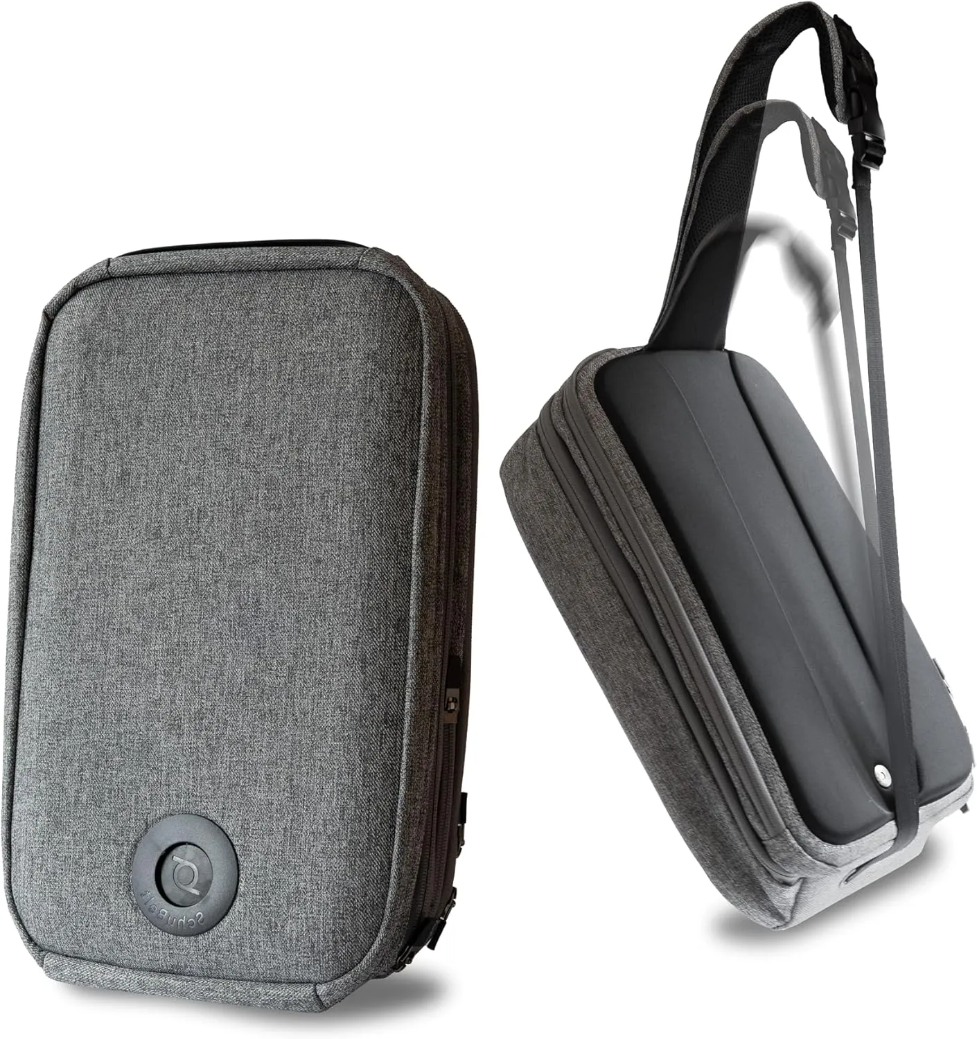 SchuBelt Body Bag – The Magic Bag with Auto-Storing Belt! (Gray)