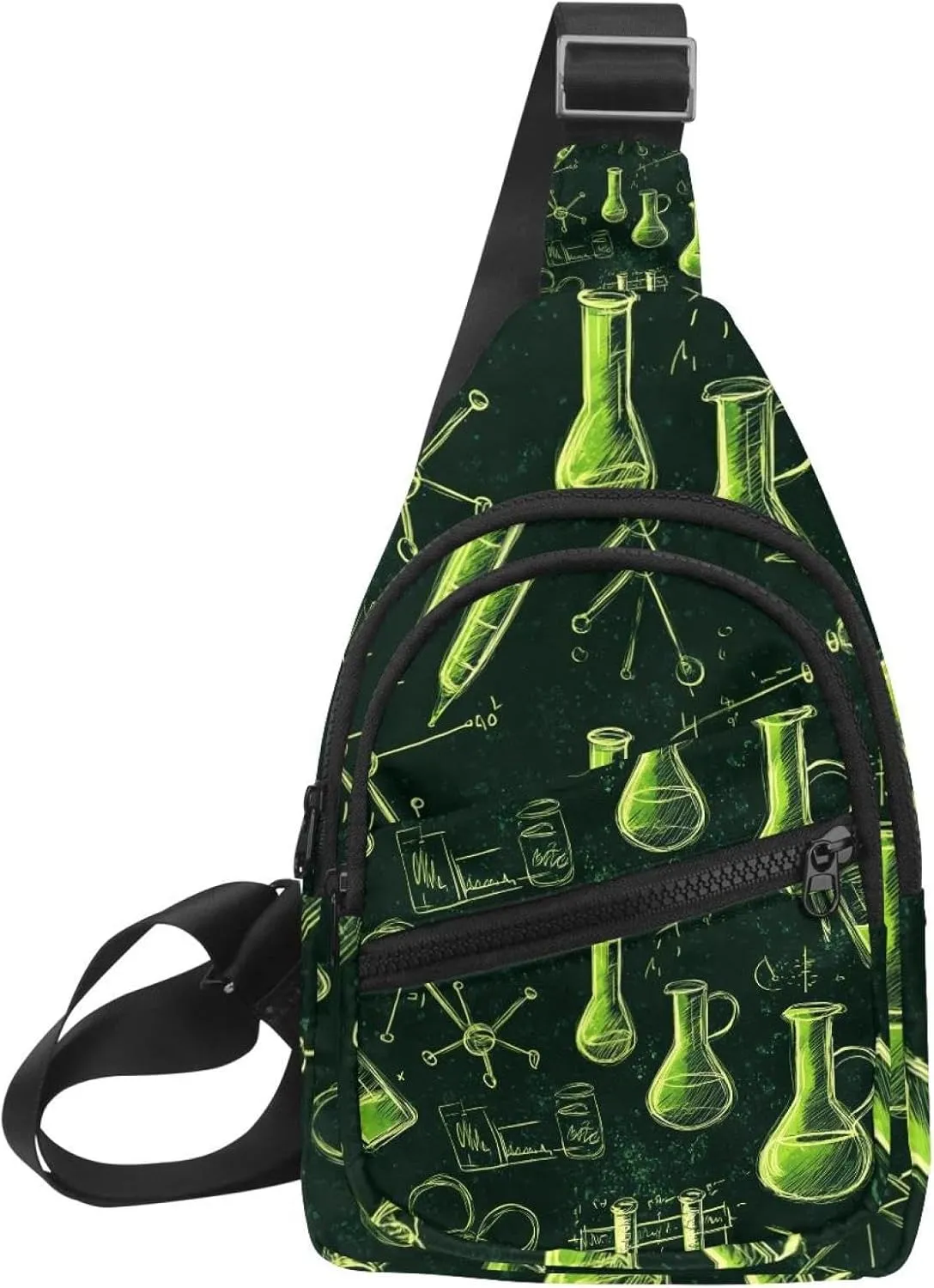 Science icon Crossbody Bag with Adjustable Shoulder Strap, Shoulder Bag for Men and Women Sling Backpack for Travel, Cycling, Work, Sport