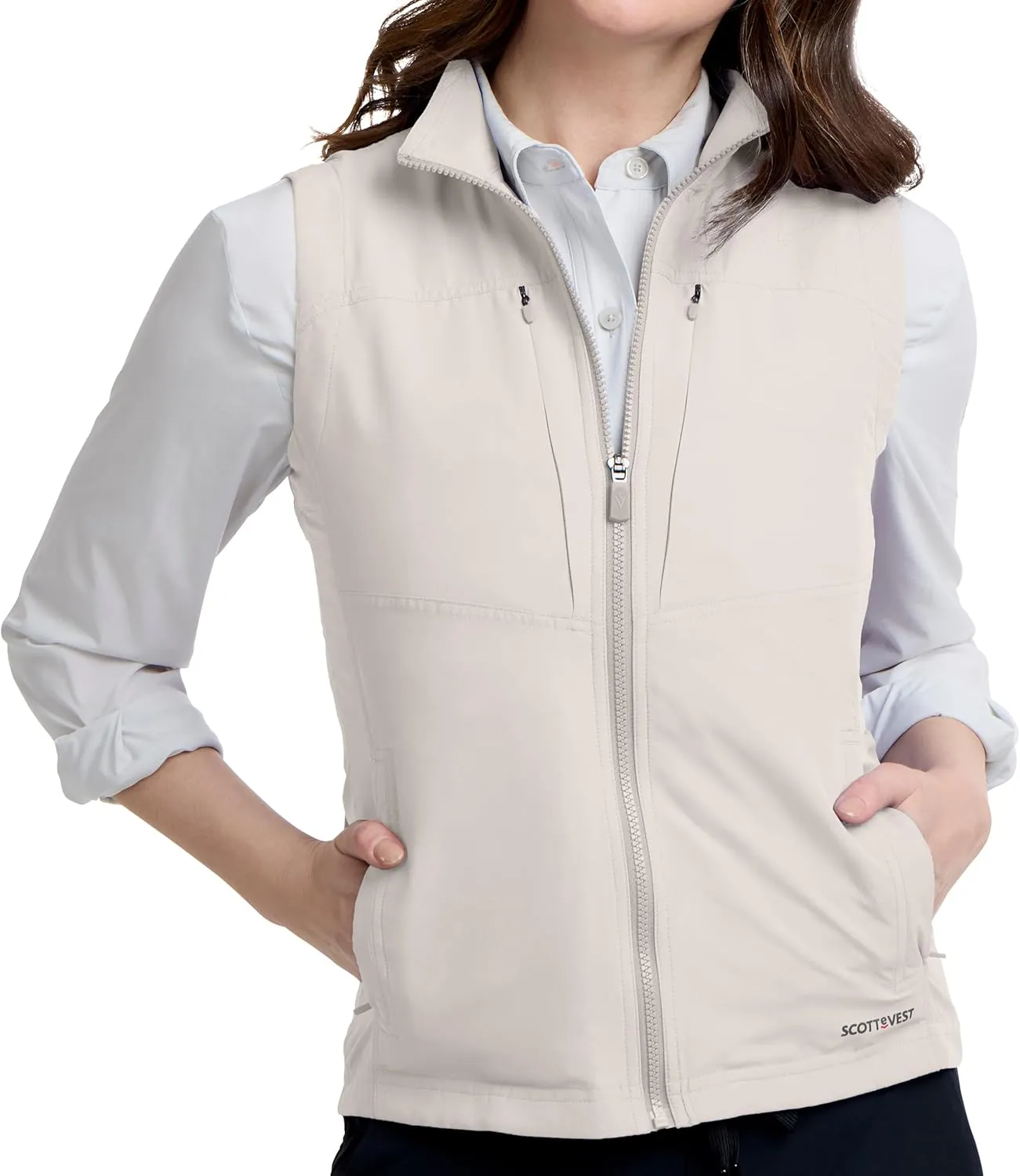 SCOTTeVEST LightEST Vest for Women - 16 Hidden Pockets - Lightweight Water Repellent for Travel & More