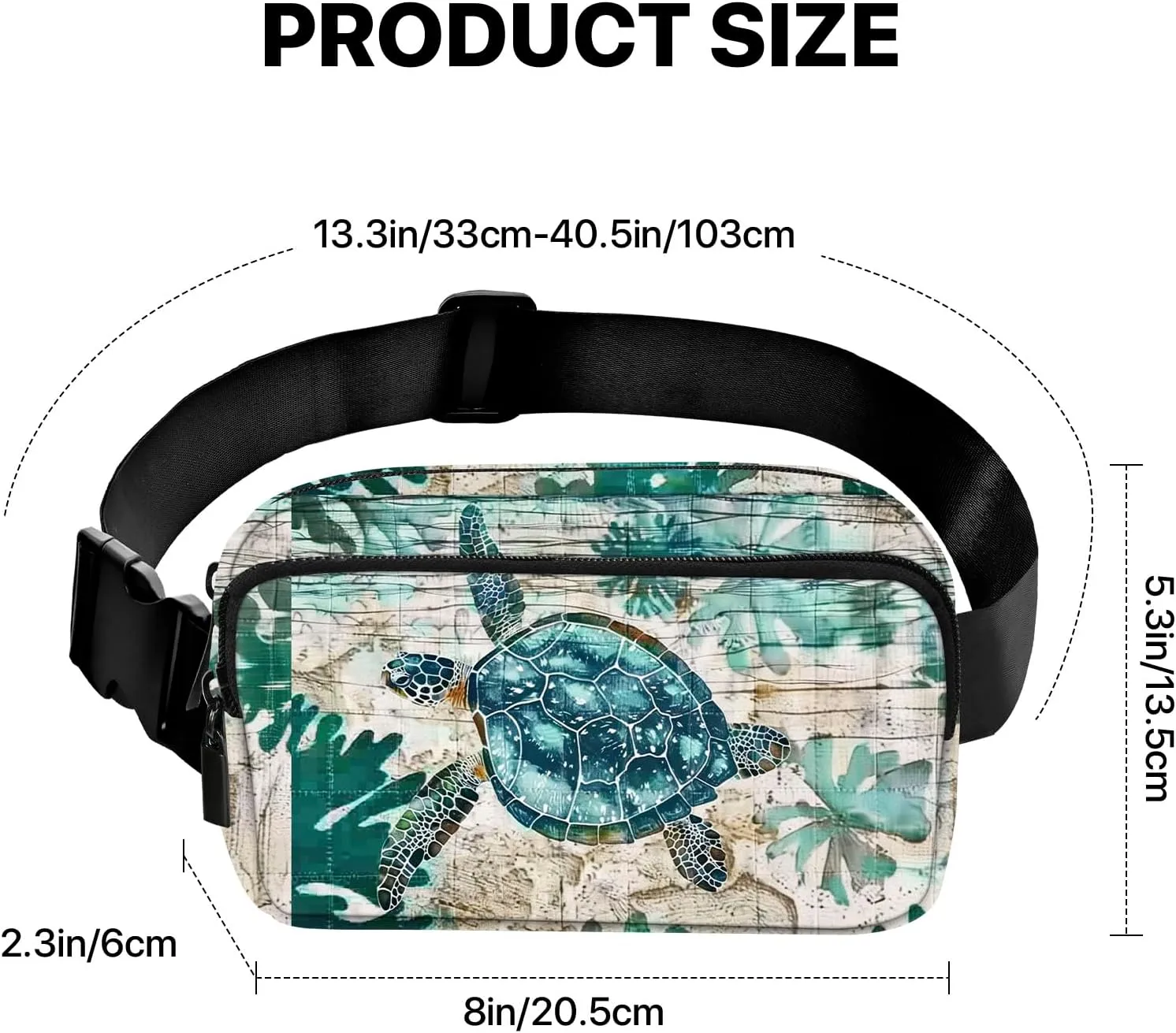 Sea Turtle Fanny Pack for Women Belt Bag Casual Waist Bags for Running Workout Hiking Traveling