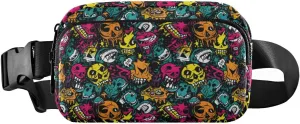 senya Cartoon Skull Monster Fanny Pack Crossbody Bags for Women Belt Bag Running Waist Bag with Adjustable Strap