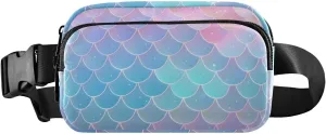 senya Romantic Fish Scales Fanny Pack Crossbody Bags for Women Belt Bag Running Waist Bag with Adjustable Strap