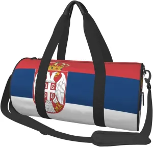 Serbia Flag Duffel Tote for Men and Women Backpacking Travel and Storage Shoulder Bag