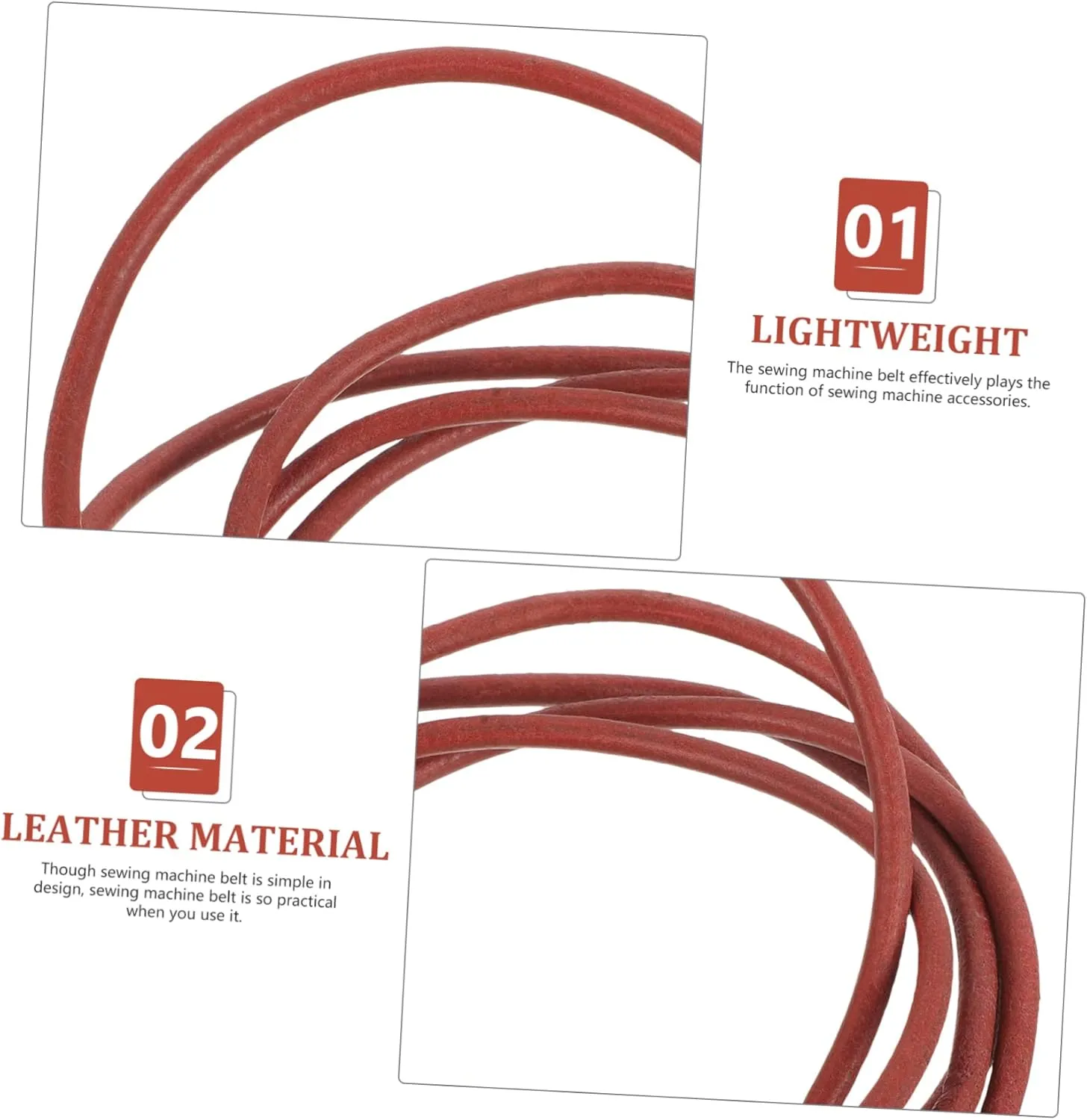 SEWACC Motor Stretch Belt for Sewing Machine Genuine Cowhide Belt Practical for Long Use