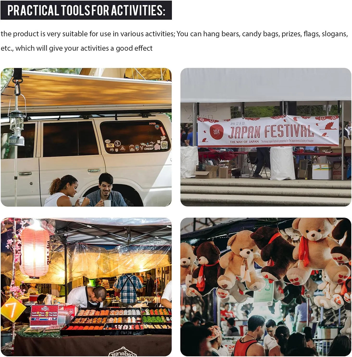 Shappy Canopy Hanging Clips Tent Hanging Clip for Vendor Booth Display Business Exhibitions to Hang Signs, Slogans, Flags, and for Outdoor Camping to Hang Food, Lanterns, Garbage Bags, Towels