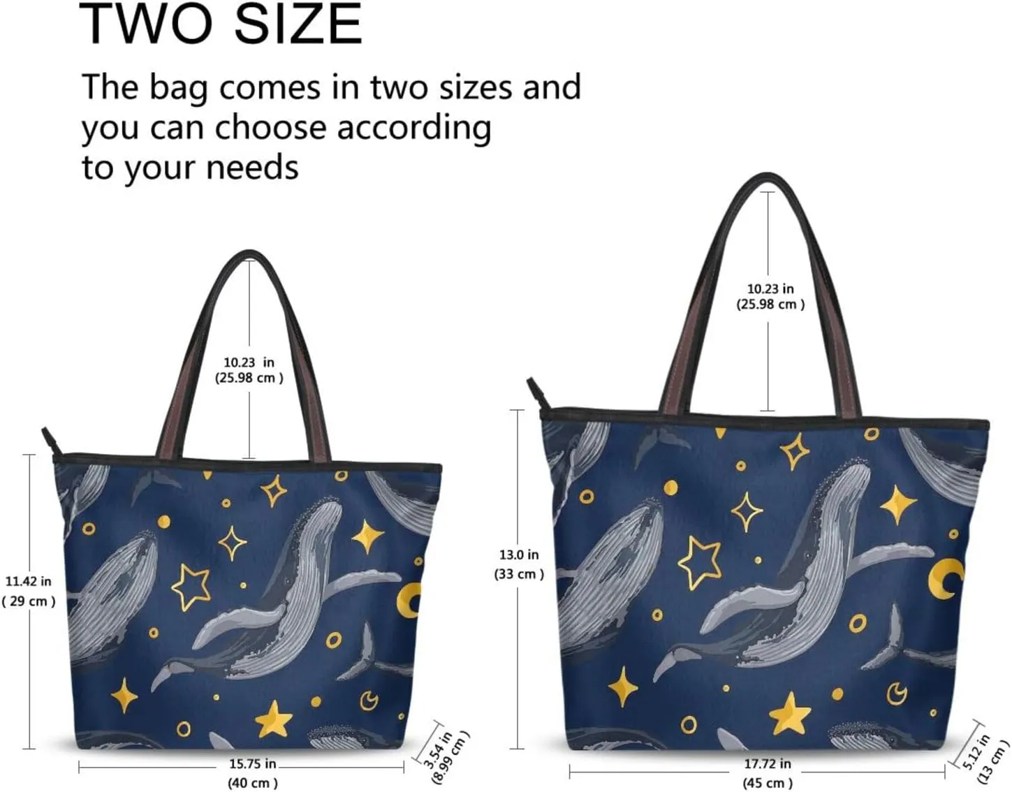 Sharks Tote Bags for Women Purses and Ladies Work Handbags Medium 2 Size Shoulder Bags with Zipper Pockets L