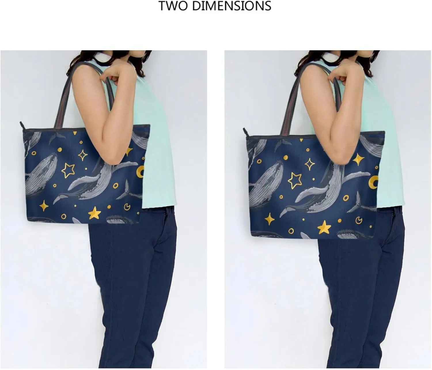 Sharks Tote Bags for Women Purses and Ladies Work Handbags Medium 2 Size Shoulder Bags with Zipper Pockets L