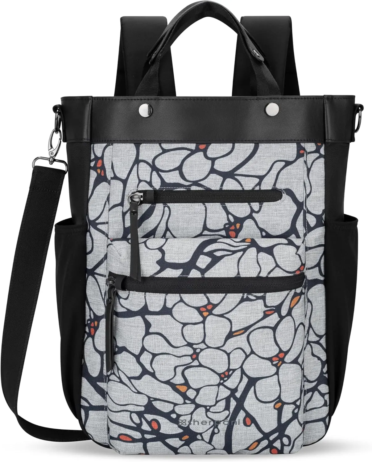 Sherpani Soleil, Anti Theft Convertible Backpack, 3 in 1 Tote Bag, Crossbody Purse, 18L Travel Backpack, Travel Gifts for Women, RFID Protection, Metal Hardware, Fits 15” Laptop (Sakura)