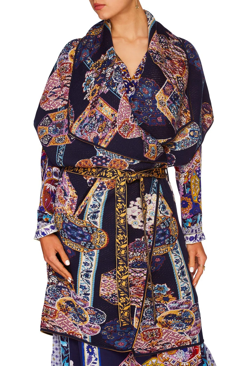 SHORT SLEEVE WRAP KNIT WITH TIE STAR GAZER