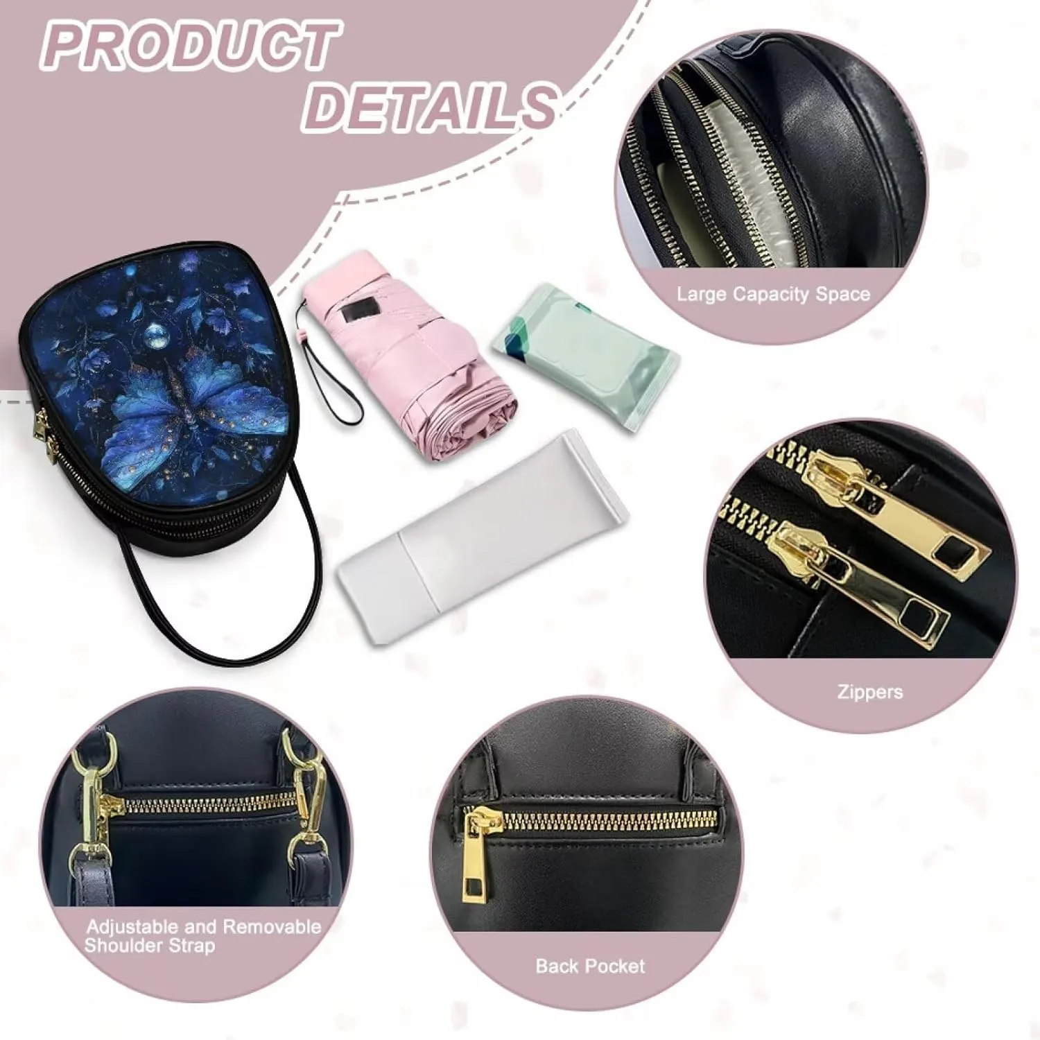 Shoulder Tote Bag for Women Work Double Layer Crossbody Sling Bags for Women Small with Zipper Closure