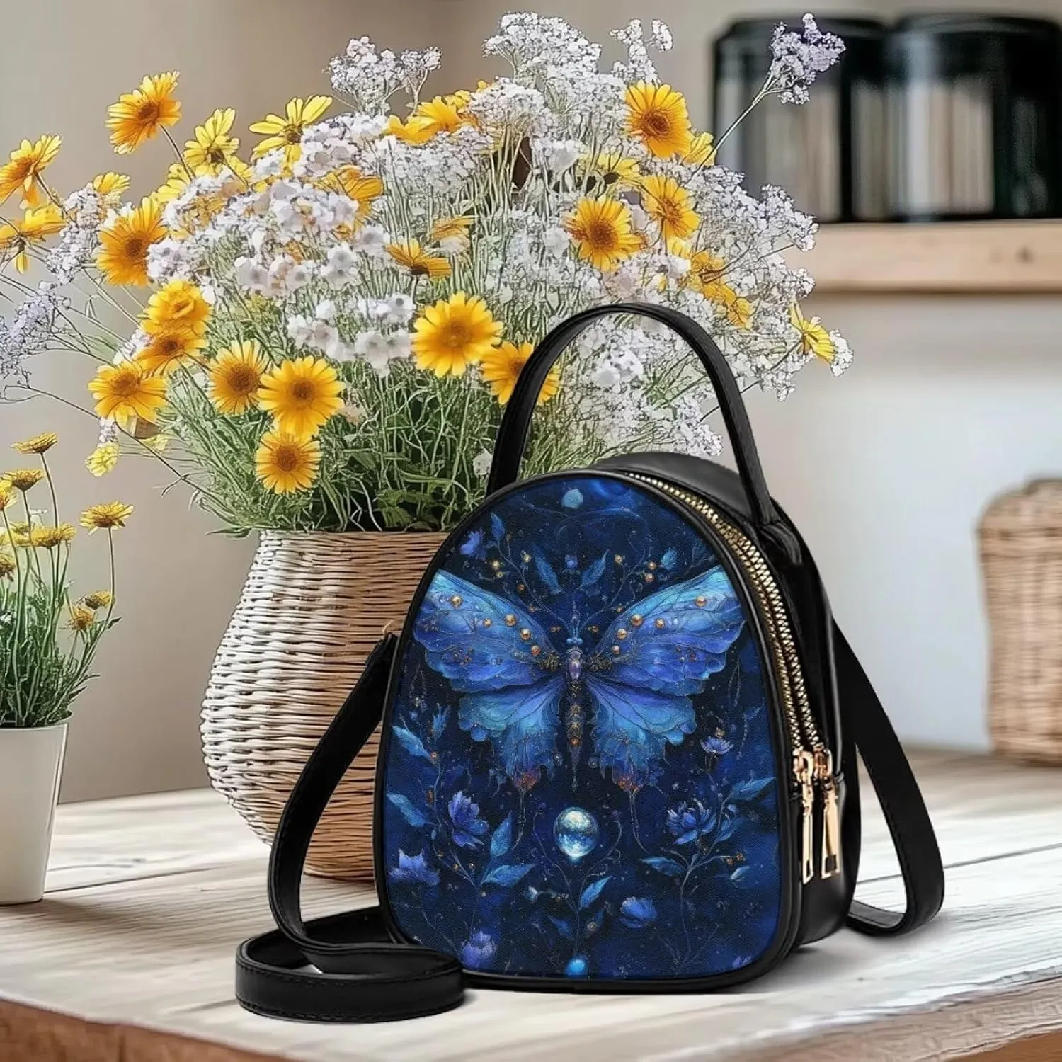 Shoulder Tote Bag for Women Work Double Layer Crossbody Sling Bags for Women Small with Zipper Closure