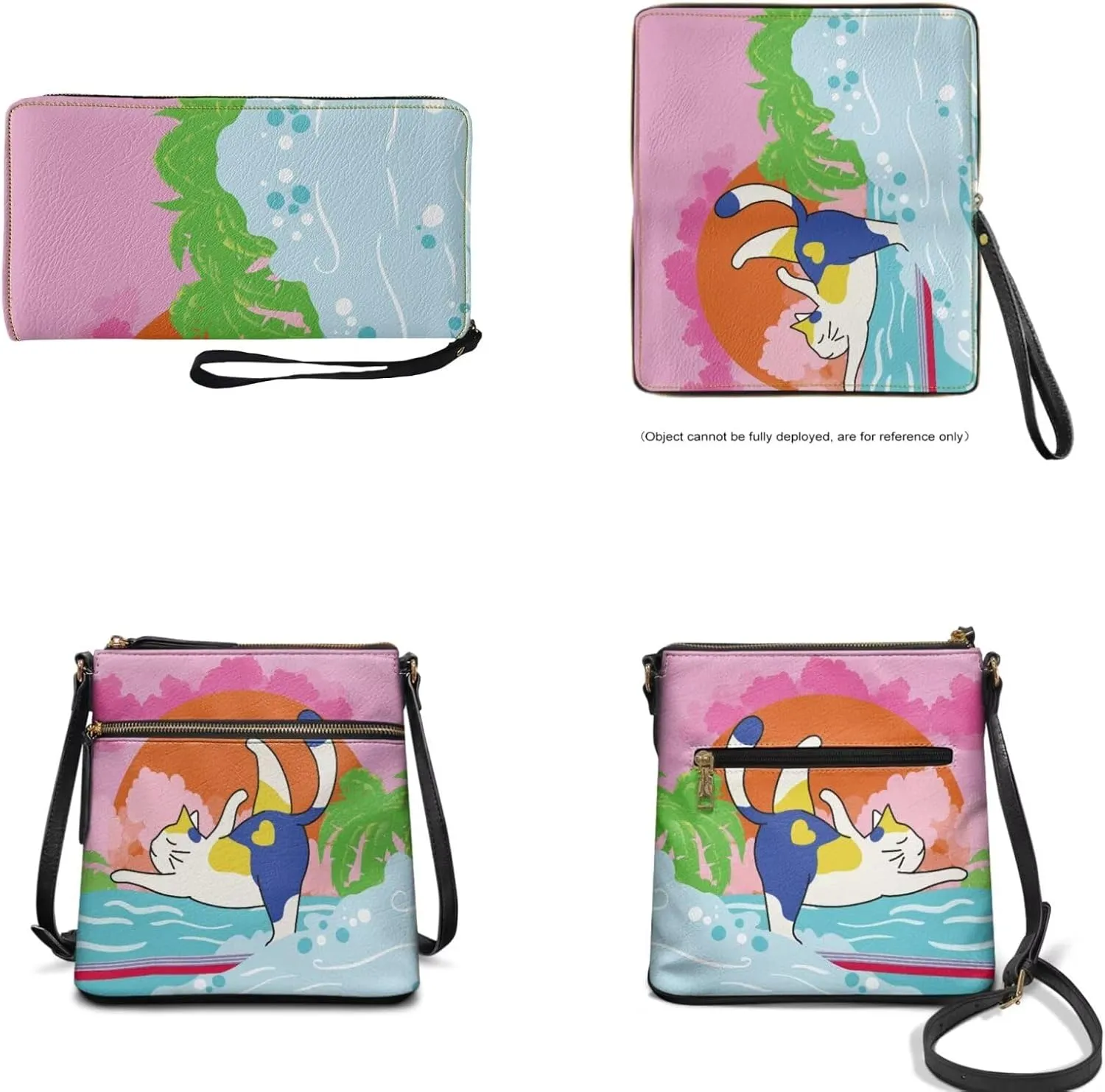 Shoulder Wallet 2Pcs, Leather Shoulder Bags & Belt Wallet with Ribbon Set of 2 Lightweight for Travel & Shopping