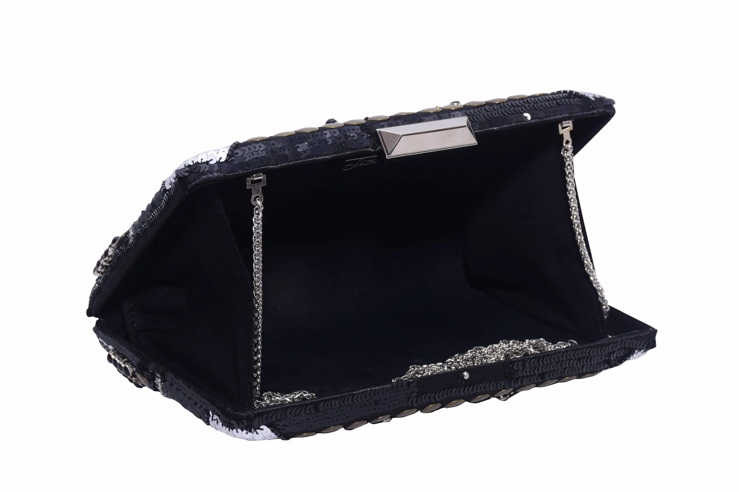 Signature Embroidered Box Clutch