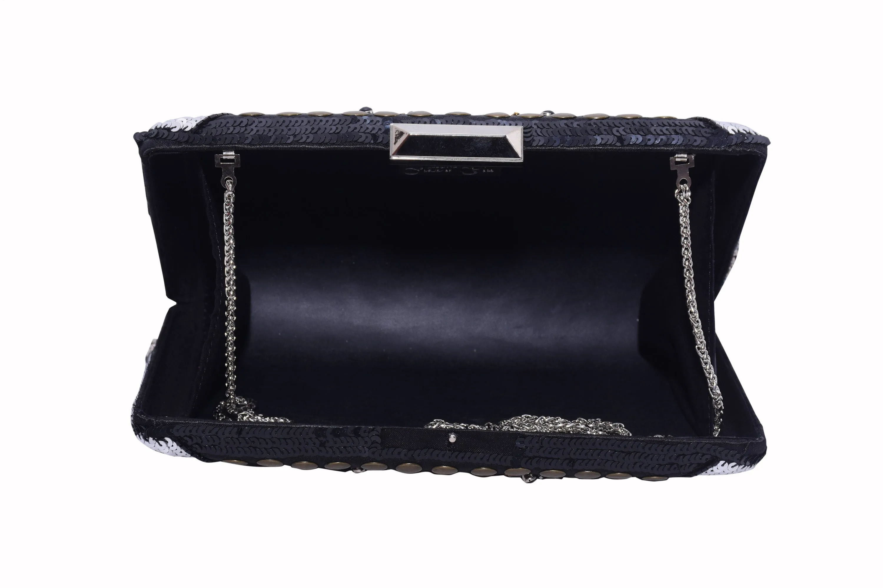 Signature Embroidered Box Clutch